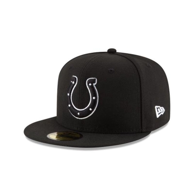 Black Indianapolis Colts Hat - New Era NFL 59FIFTY Fitted Caps USA3842619